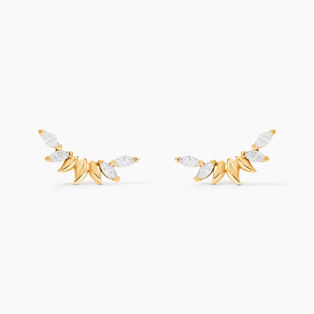 Boucles D'oreilles Puces Miyako Or Jaune Oxyde De Zirconium - Puces Femme | Marc Orian