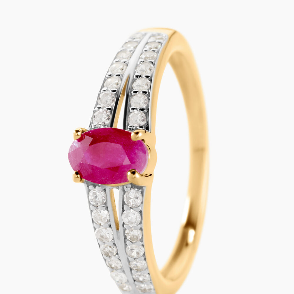 Bague Carlton Or Jaune Rubis Diamant - Bagues vintage Femme | Marc Orian