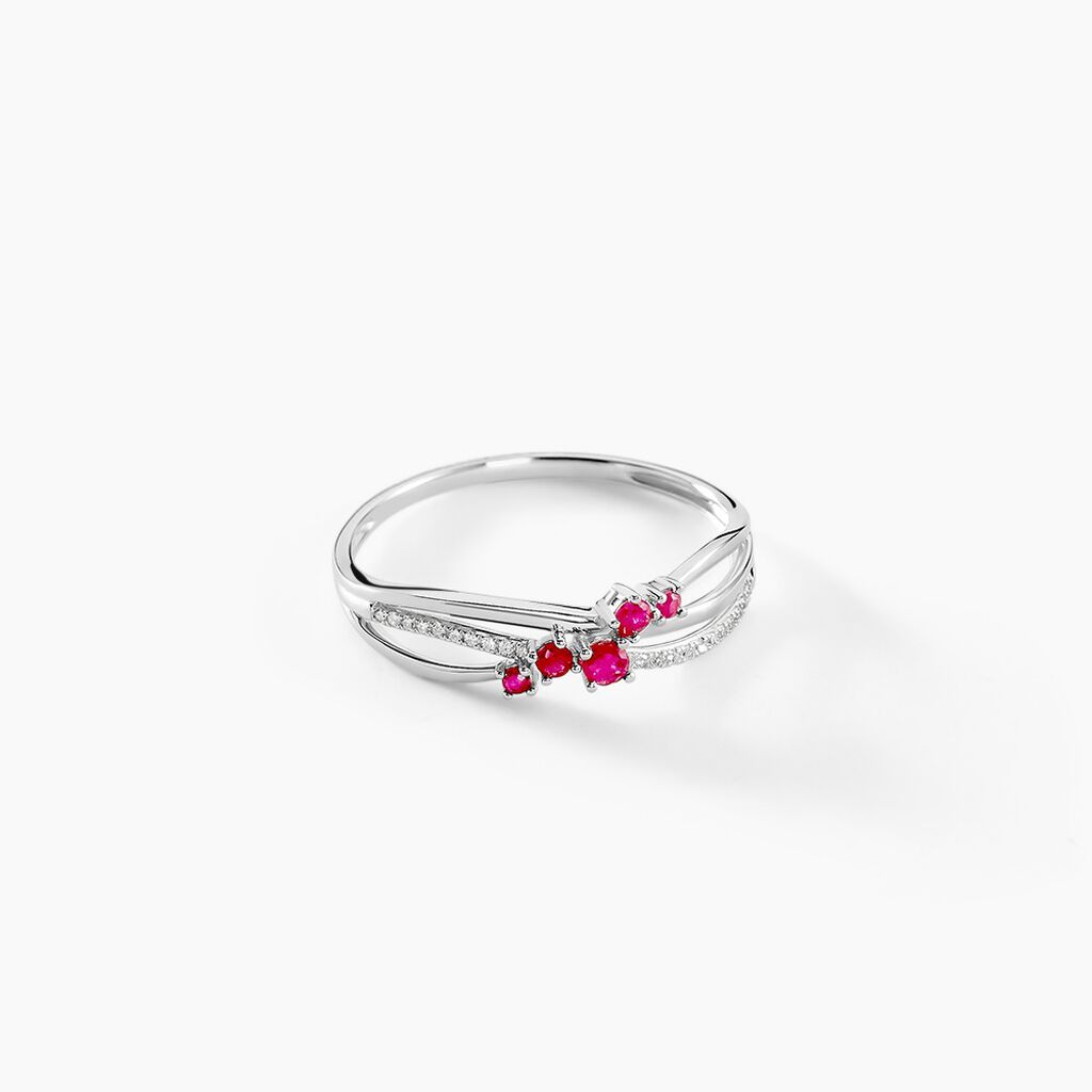 Bague Amarylis Or Blanc Rubis Diamant - Bagues vintage Femme | Marc Orian