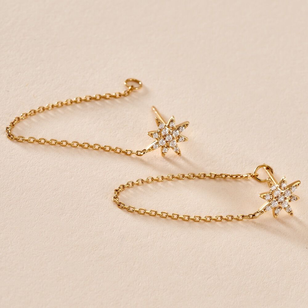 Boucles D'oreilles Pendantes Kettil Or Jaune Oxyde De Zirconium - Pendantes Femme | Marc Orian