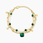 Bracelet Athena Acier Dor&eacute; Malachite - Bracelets cha&icirc;nes Femme | Marc Orian