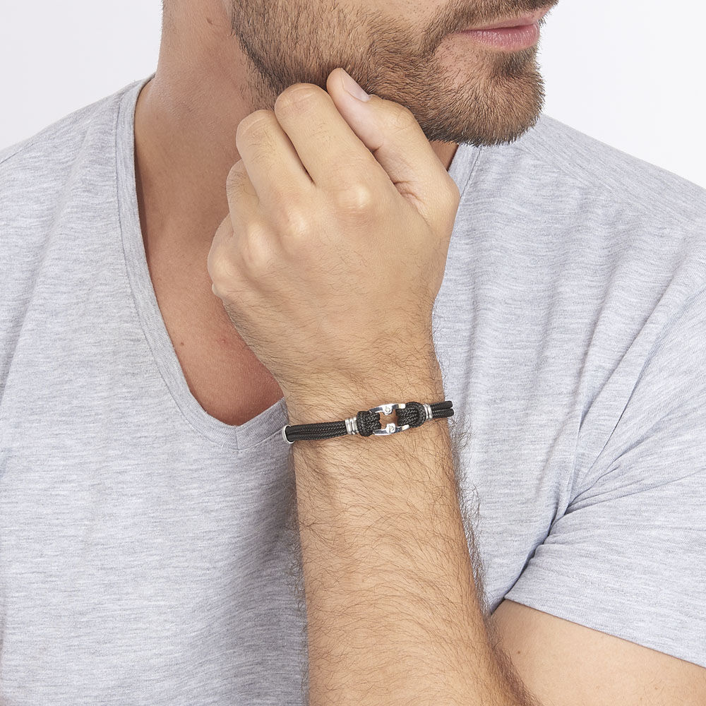 Bracelet Sayaline Acier Blanc - Bracelets cordons Homme | Marc Orian