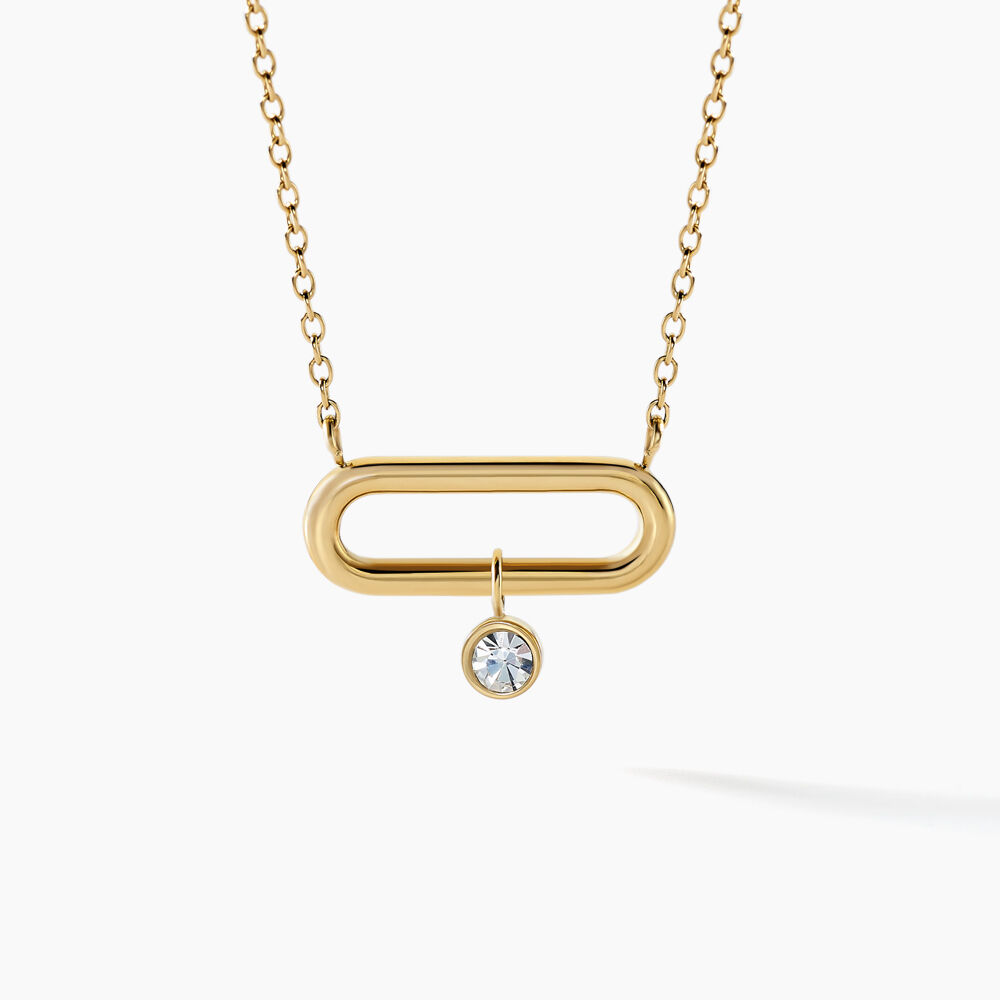 Collier Aurore Acier Doré  Cristal - Colliers avec pierres Femme | Marc Orian
