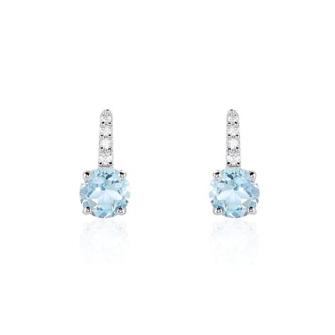 Bijoux D'oreilles Monroe Or Blanc Topaze Oxyde De Zirconium - Puces Femme | Marc Orian