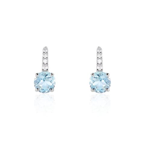 Bijoux D'oreilles Monroe Or Blanc Topaze Oxyde De Zirconium - Clous d'oreilles Femme | Marc Orian