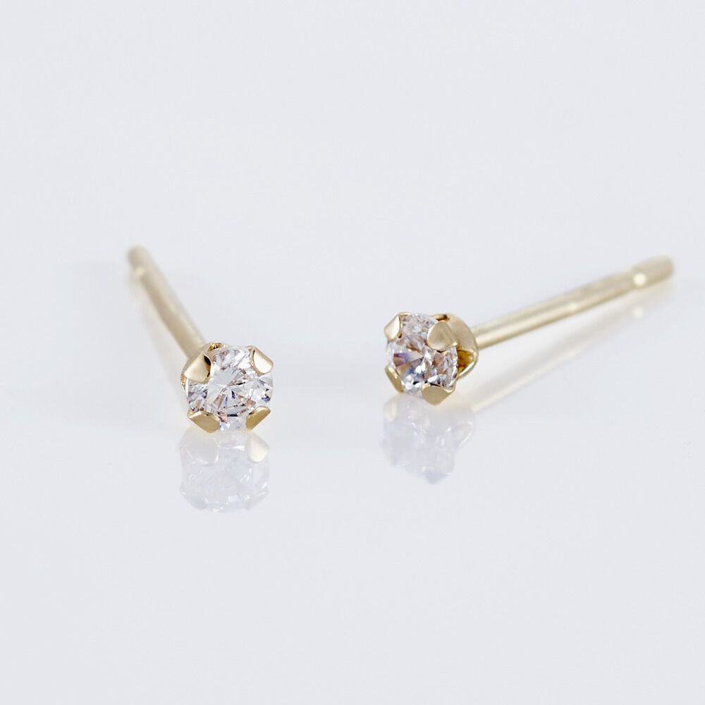 Boucles D'oreilles Puces Eddie Or Jaune Oxyde De Zirconium - Puces Femme | Marc Orian