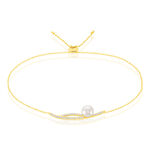 Bracelet Tesnimae Or Jaune Oxyde De Zirconium Et Perle De Culture - Bracelets cha&icirc;nes Femme | Marc Orian