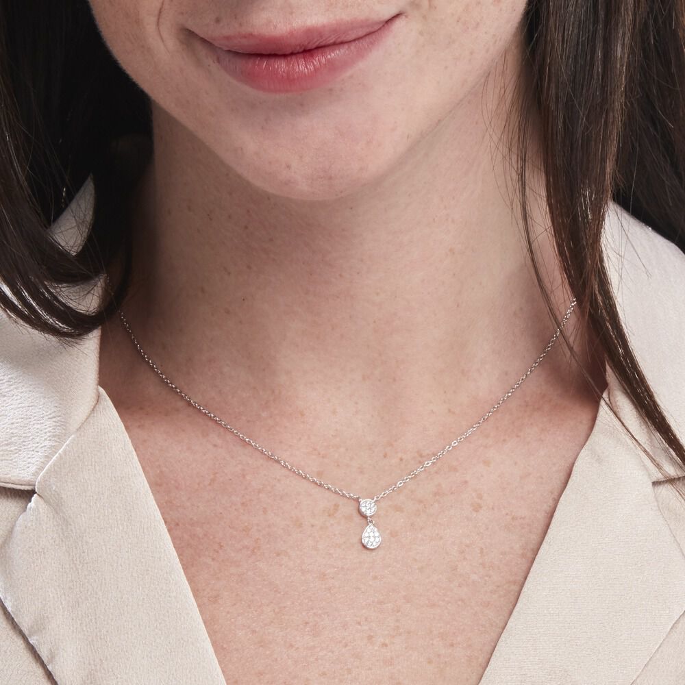 Collier Aletha Argent Blanc Oxyde De Zirconium - Colliers avec pierres Femme | Marc Orian