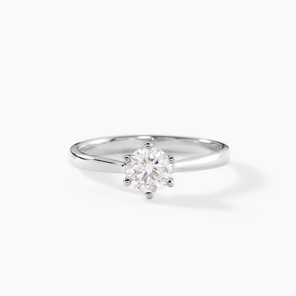 Bague Athena Platine Blanc Diamant - Solitaires Femme | Marc Orian