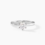 Bague Athena Platine Blanc Diamant - Solitaires Femme | Marc Orian