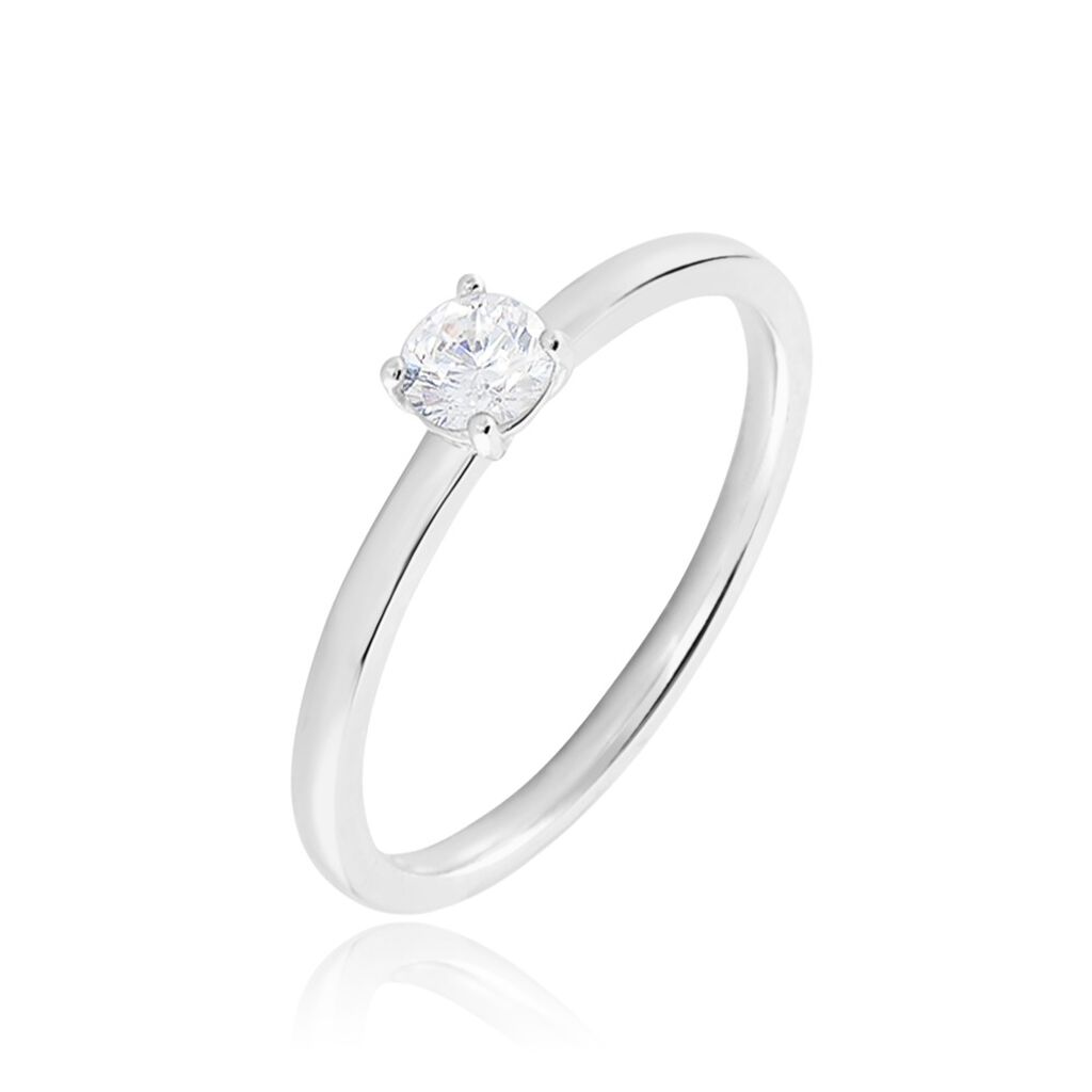 Bague Solitaire Stella Argent Blanc Oxyde De Zirconium - Solitaires Femme | Marc Orian