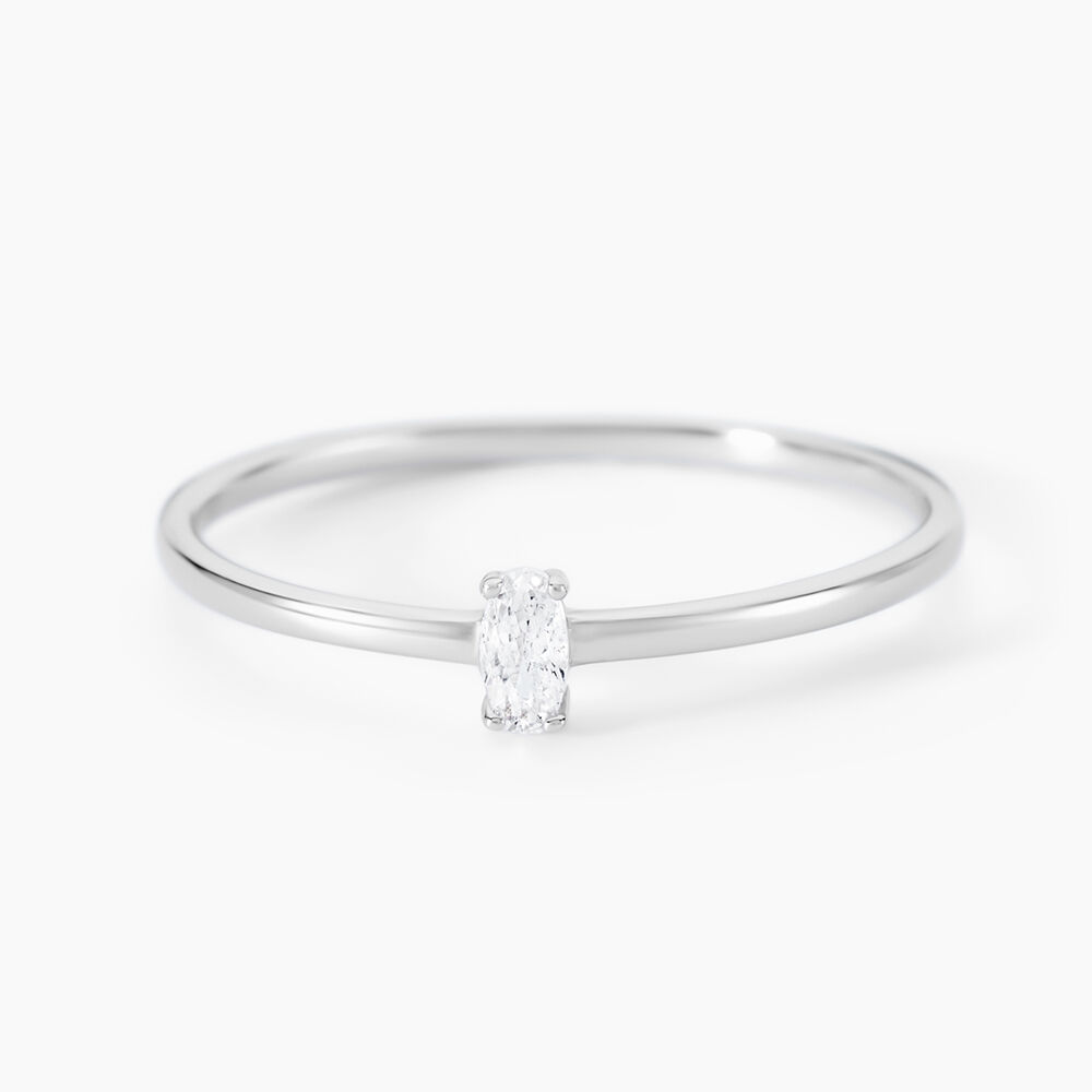 Bague Solitaire Argent Blanc  1er Solitaire Oxyde De Zirconium - Bijoux fantaisie Femme | Marc Orian
