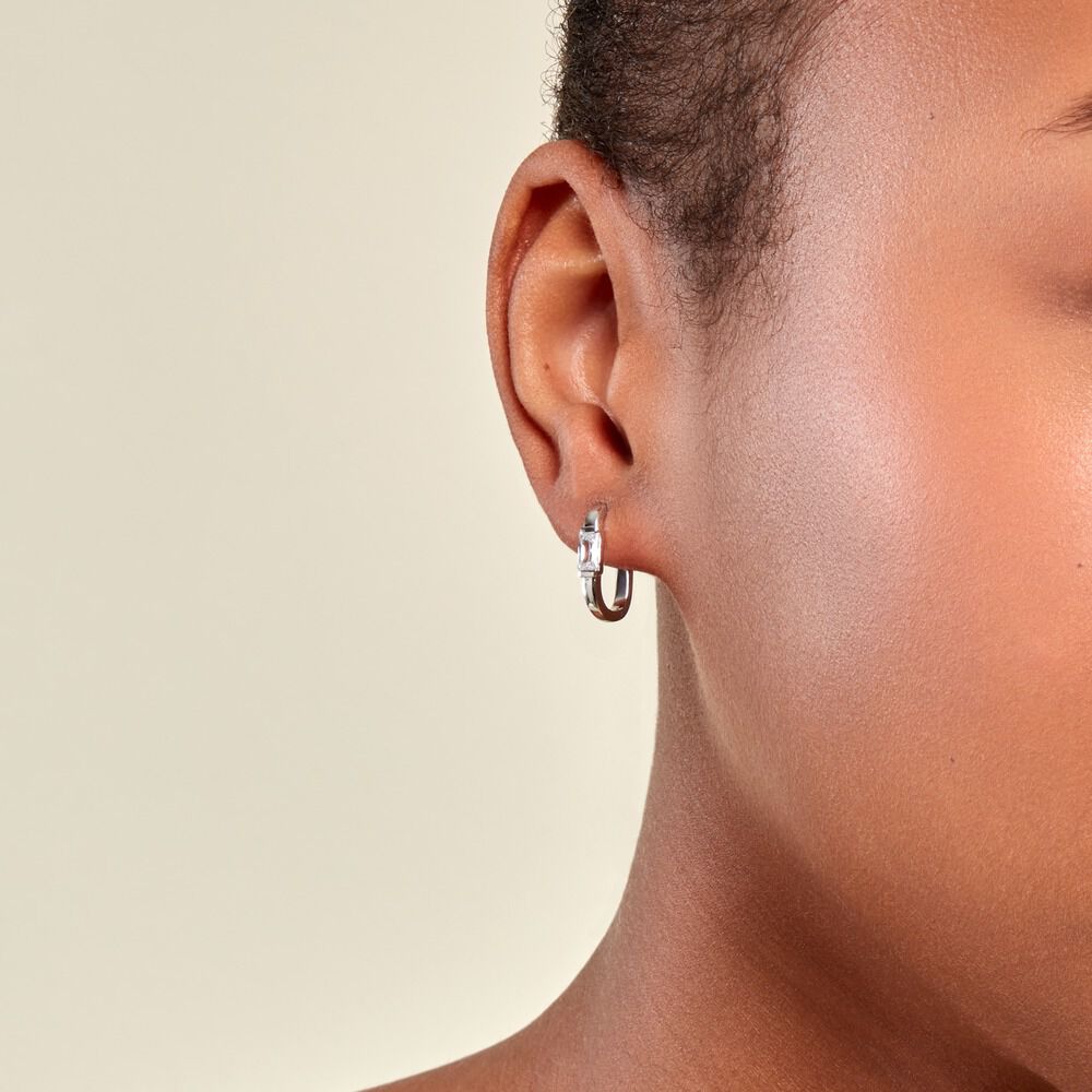 Créoles Celyn Argent Rhodié Oxyde De Zirconium - Créoles Femme | Marc Orian
