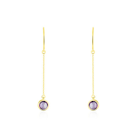 Boucles D'oreilles Pendantes Arenale Or Jaune Amethyste - Pendantes Femme | Marc Orian