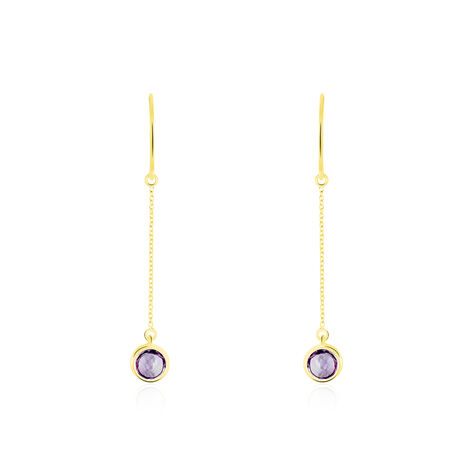 Boucles D'oreilles Pendantes Arenale Or Jaune Amethyste - Boucles d'oreilles Pendantes Femme | Marc Orian