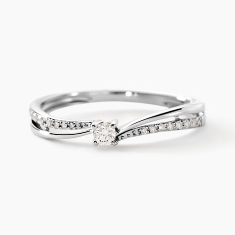 Bague Solitaire Asia Or Blanc Diamant - Parures de mariage Femme | Marc Orian