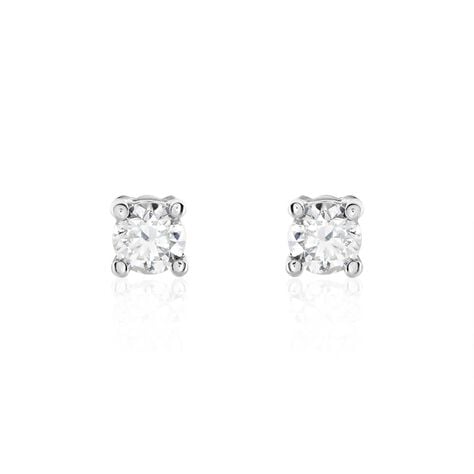 Boucles D'oreilles Puces Victoria Or Blanc Diamant - Puces Femme | Marc Orian