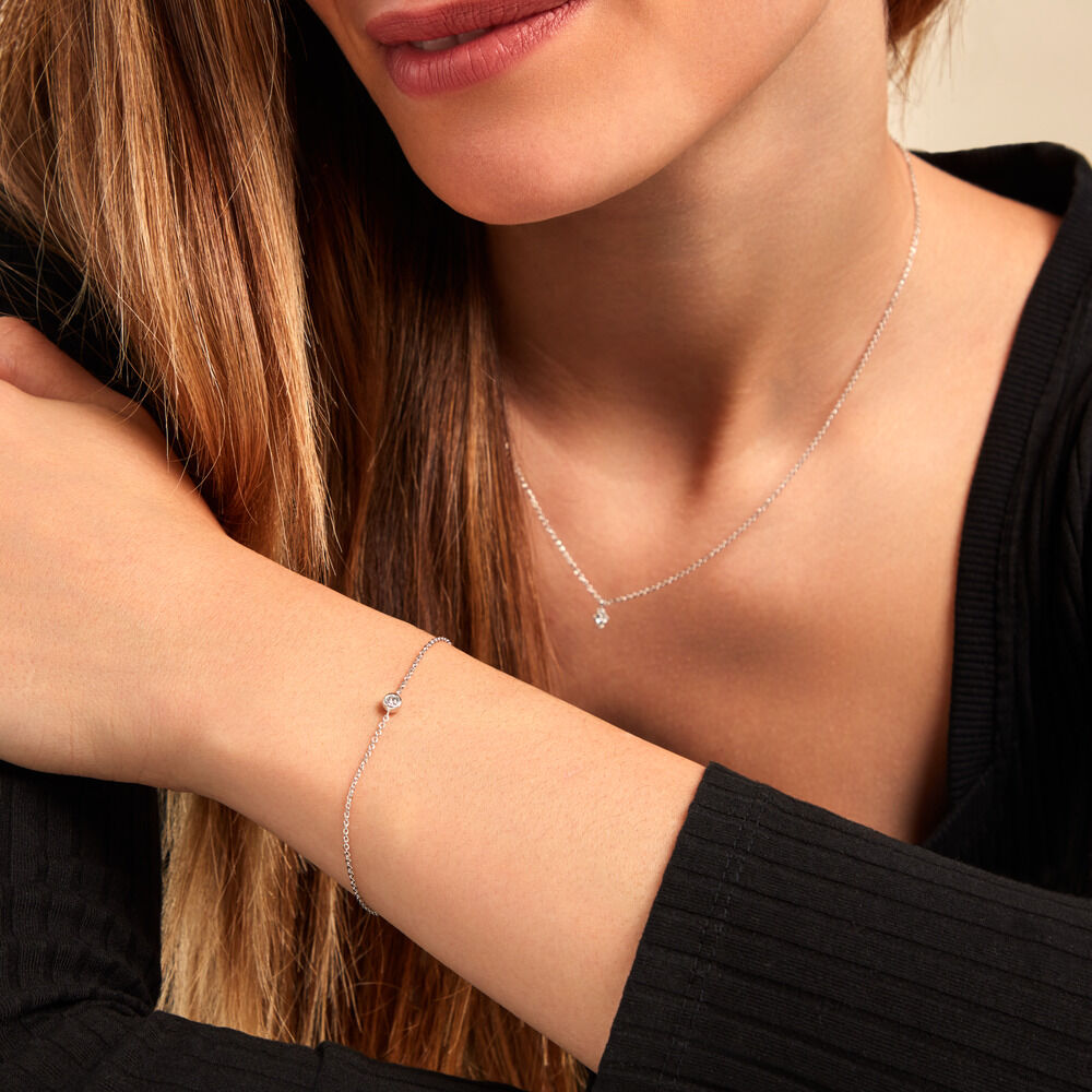 Bracelet Lysana Argent Blanc Diamant Synthétique - Bracelets chaînes Femme | Marc Orian