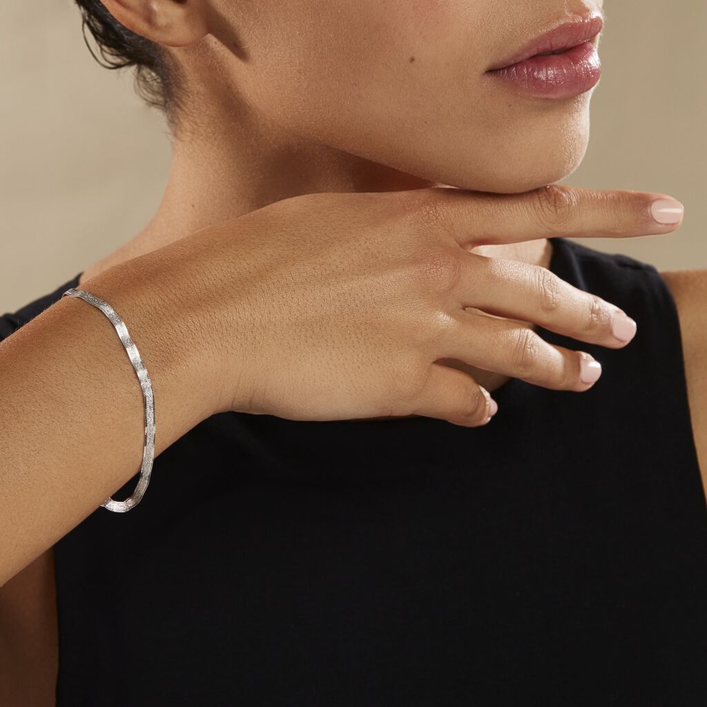 Bracelet Leonte Argent Blanc - Bracelets mailles Femme | Marc Orian