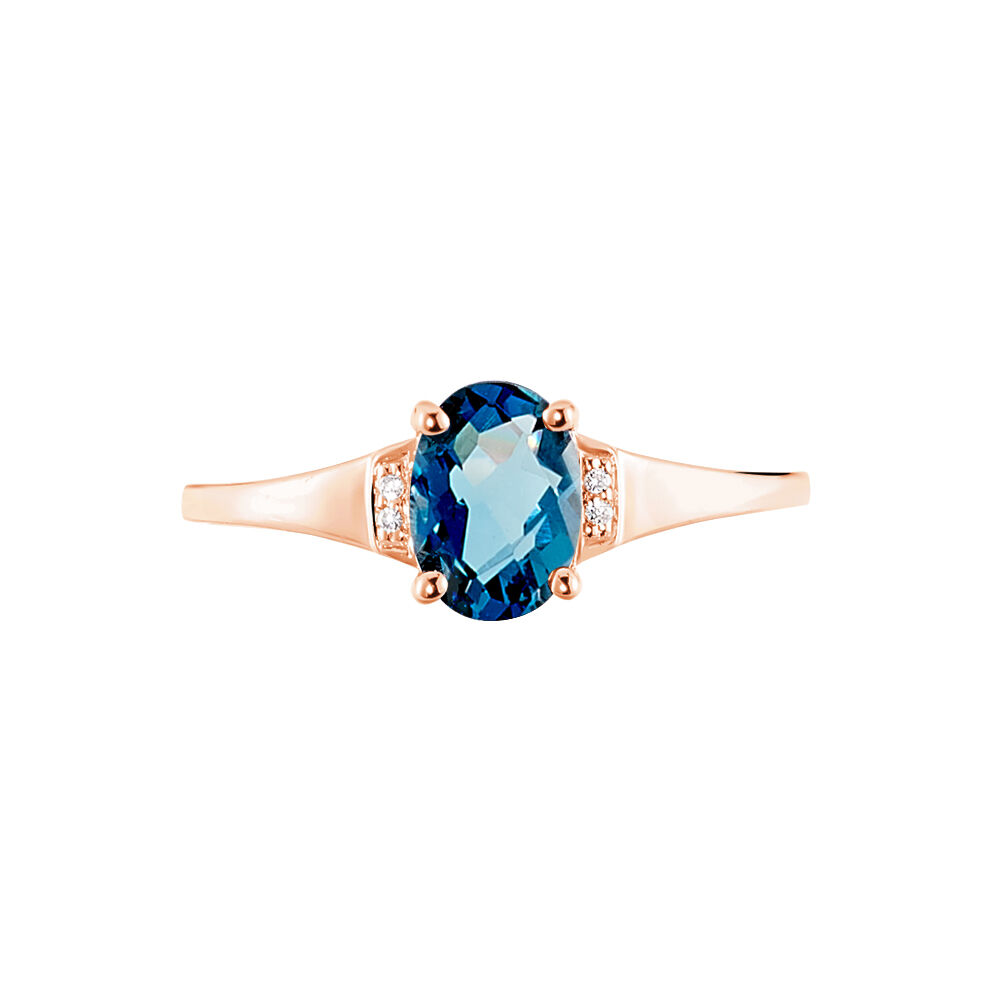 Bague Mathilde Or Rose Topaze Et Oxyde De Zirconium - Bagues pierres fines Femme | Marc Orian