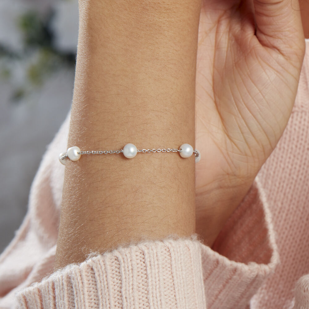 Bracelet Perlita Argent Blanc Perle De Culture - Bracelets chaînes Femme | Marc Orian