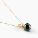 Collier Giuseppe Or Jaune Perle De Tahiti Oxyde Zirconium - Colliers avec pierres Femme | Marc Orian