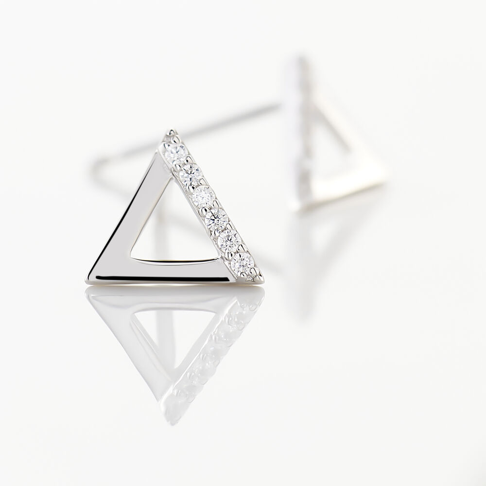 Boucles D'oreilles Puces Lorena Argent Blanc Oxyde De Zirconium - Puces Femme | Marc Orian