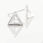 Boucles D'oreilles Puces Lorena Argent Blanc Oxyde De Zirconium - Puces Femme | Marc Orian