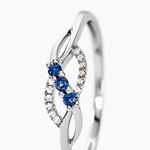 Bague Rosalyne Or Blanc Saphir Et Diamant - Bagues fian&ccedil;ailles Femme | Marc Orian