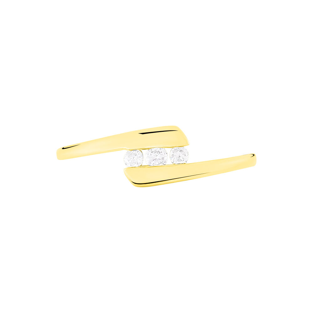 Bague Trilogie Or Jaune Diamant - Bagues fiançailles Femme | Marc Orian