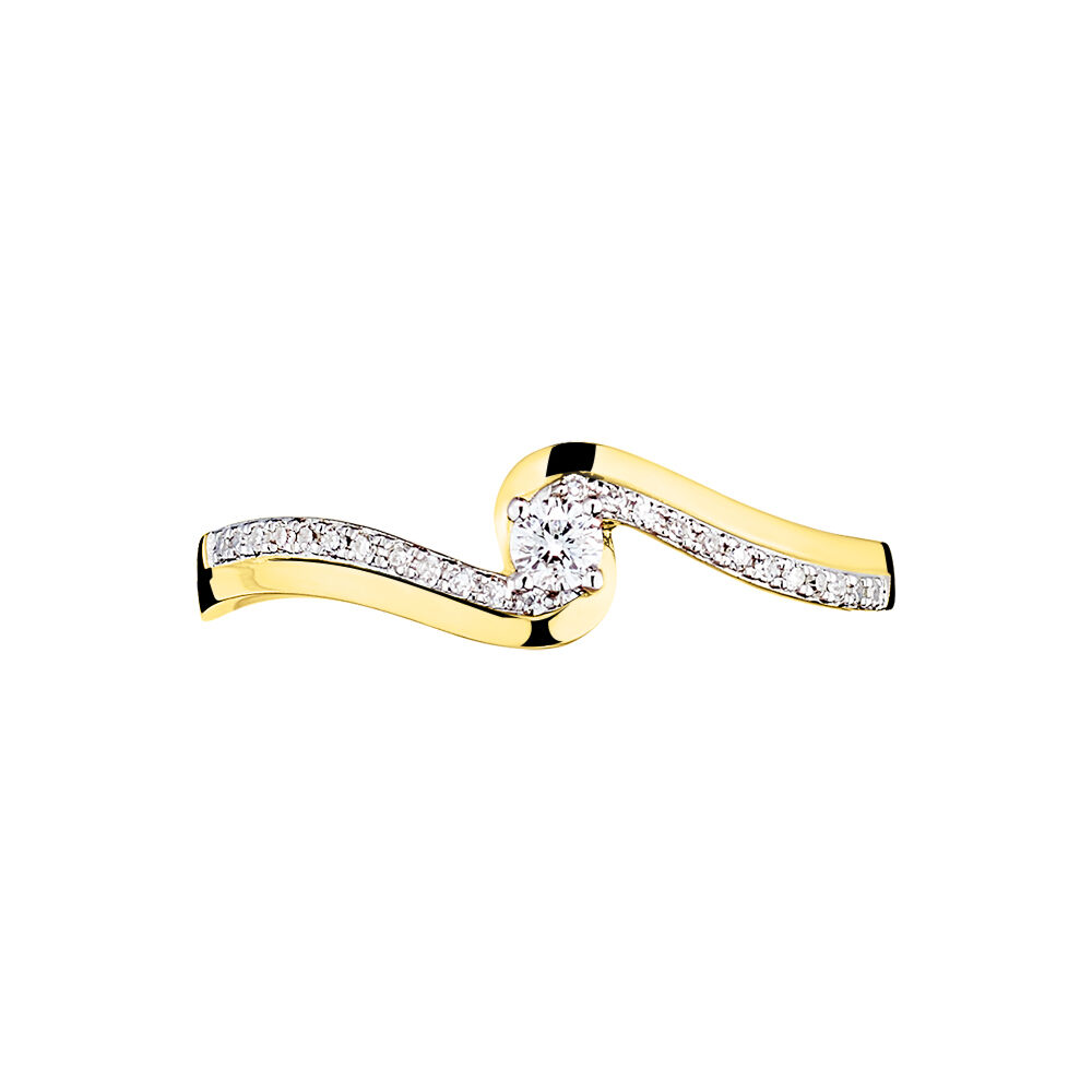 Bague Solitaire Sitan Or Jaune Diamant - Parures de mariage Femme | Marc Orian