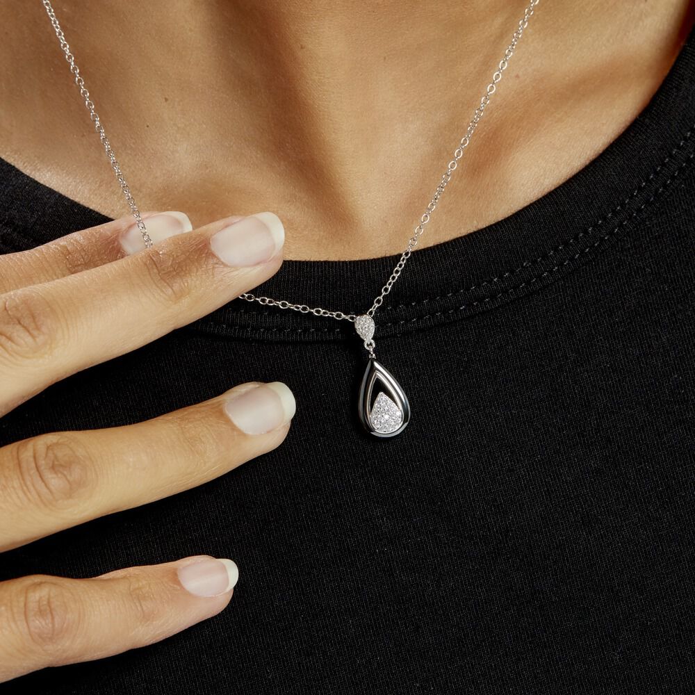 Collier Marina Cera Argent Blanc Céramique Et Oxyde De Zirconium - Colliers avec pierres Femme | Marc Orian