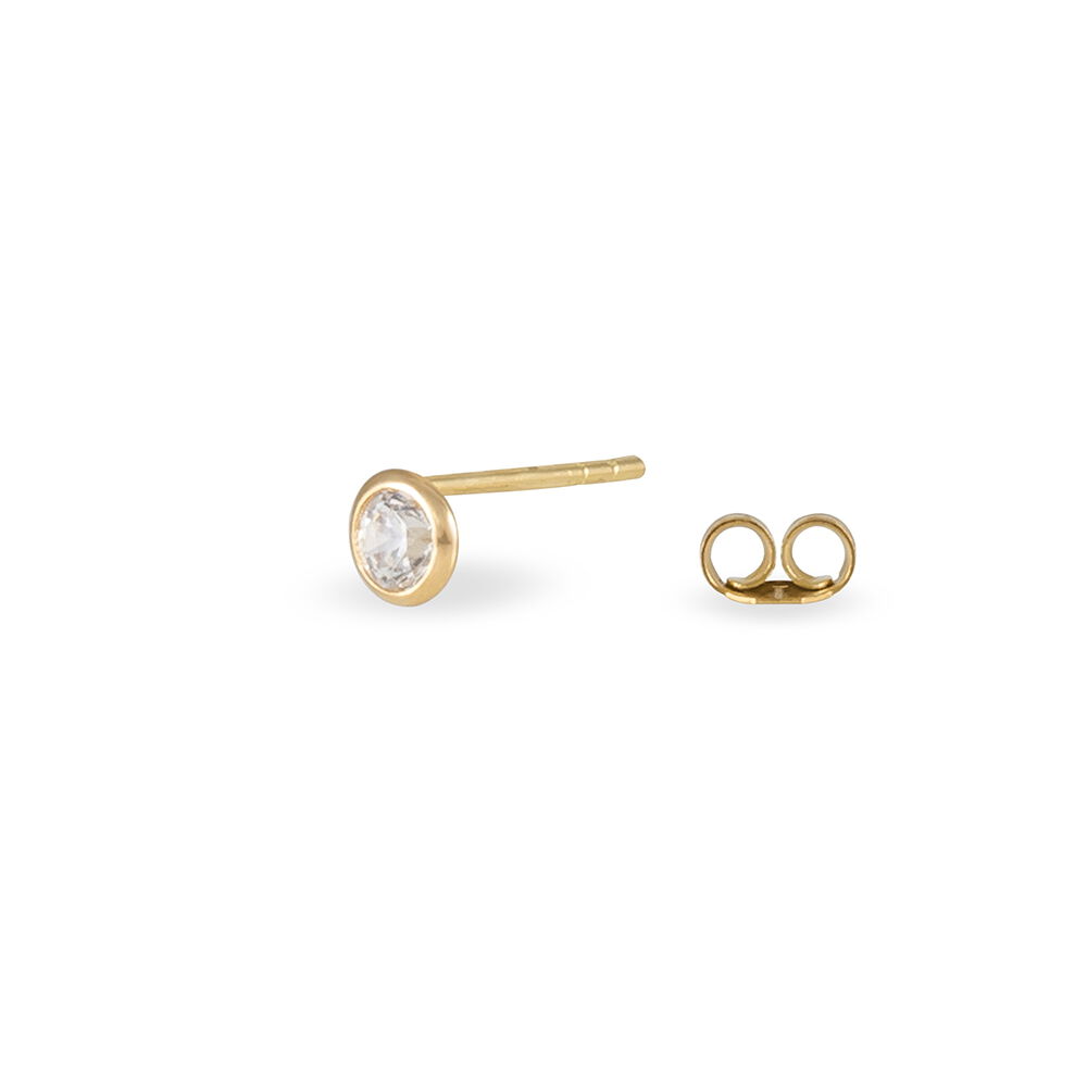 Boucles D'oreilles Puces Daria Serti Clos Or Jaune Oxyde De Zirconium - Puces Femme | Marc Orian