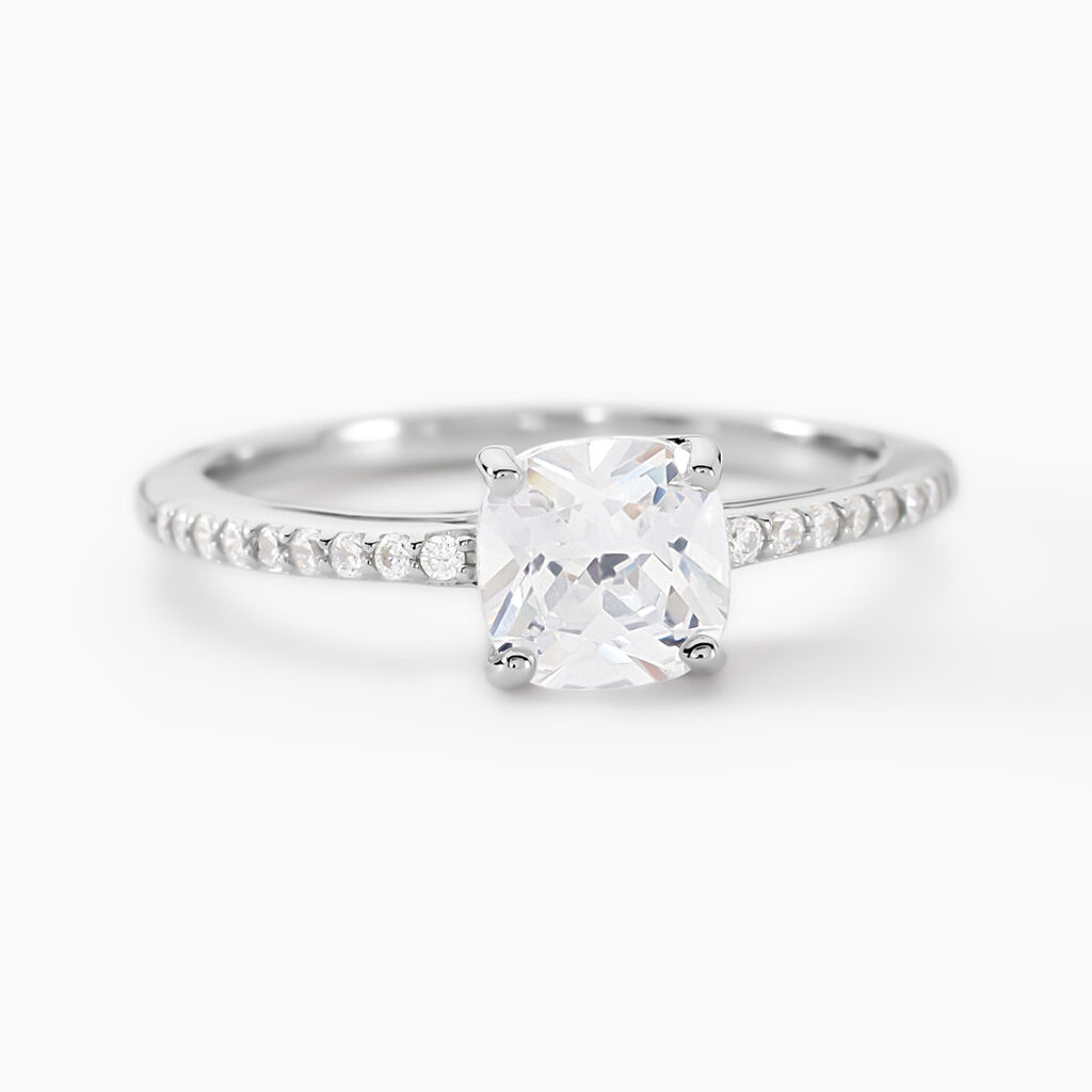 Bague Solitaire Celina Argent Blanc Oxyde De Zirconium - Bijoux fantaisie Femme | Marc Orian