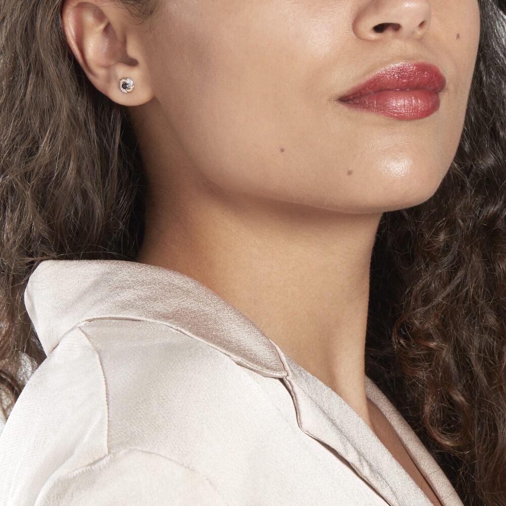 Boucles D'oreilles Puces Potentille Or Jaune Saphir - Puces Femme | Marc Orian