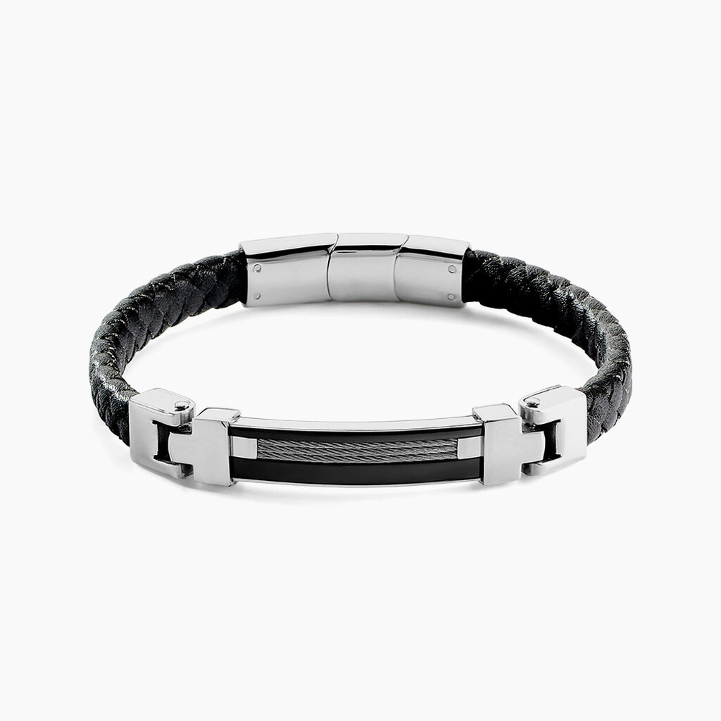 Bracelet Yannick Acier Blanc - Bracelets cuir Homme | Marc Orian