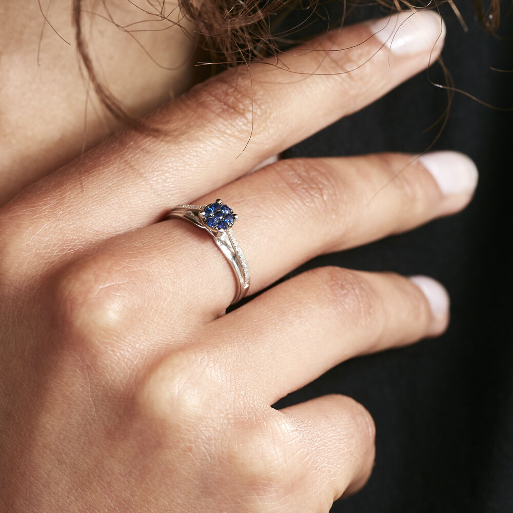 Bague Kate Or Blanc Saphir Et Diamant - Bagues vintage Femme | Marc Orian
