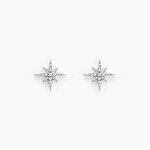Boucles D'oreilles Puces Lysianne Argent Blanc Oxyde De Zirconium - Puces Femme | Marc Orian