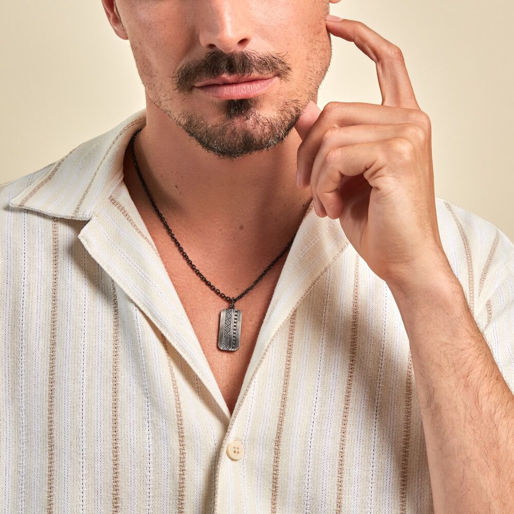 Collier Phebus Him Acier Noir - Colliers Homme | Marc Orian