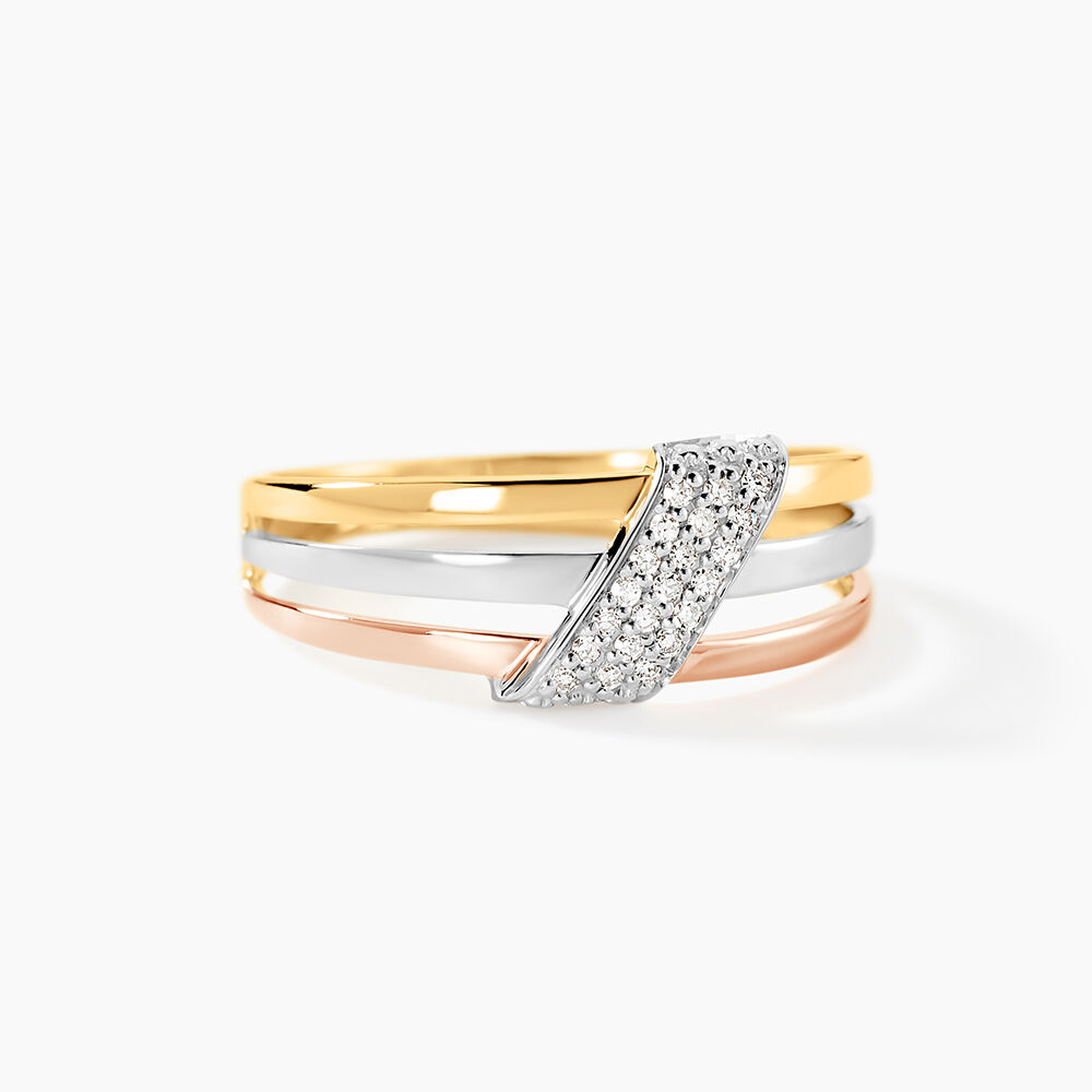 Bague Aurelianne Or Tricolore Diamant - Bagues pierres pr&eacute;cieuses Femme | Marc Orian