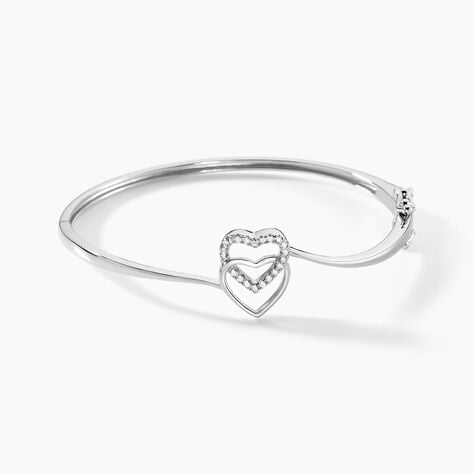 Bracelet Jonc Veronike Argent Blanc Oxyde De Zirconium - Bracelets joncs Femme | Marc Orian