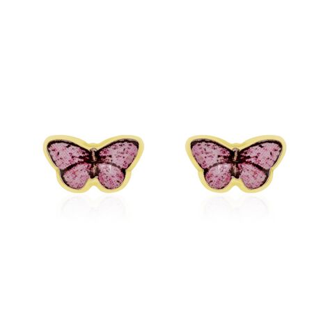 Boucles D'oreilles Puces Sulivia Papillon Or Jaune - Puces Enfant | Marc Orian