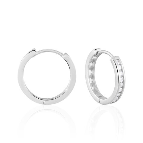 Créoles Calissa Argent Blanc Oxyde De Zirconium - Créoles Femme | Marc Orian