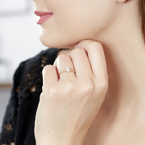 Bague Solitaire Renate Or Jaune Oxyde De Zirconium - Bagues Solitaire Femme | Marc Orian