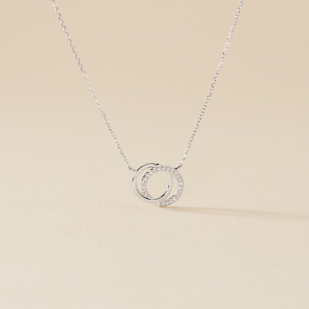 Collier Or Blanc Tresha Diamants - Colliers avec pierres Femme | Marc Orian