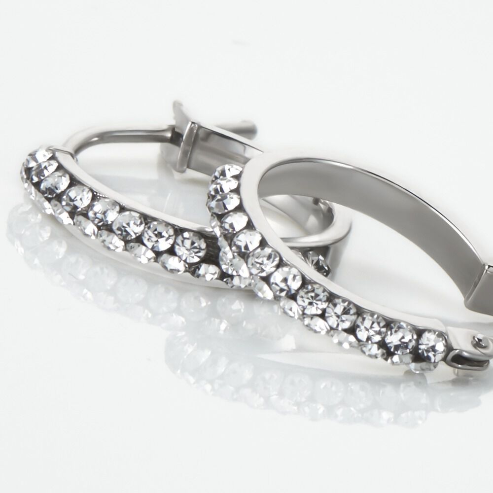 Cr&eacute;oles Sandrine Or Blanc Strass - Cr&eacute;oles Femme | Marc Orian