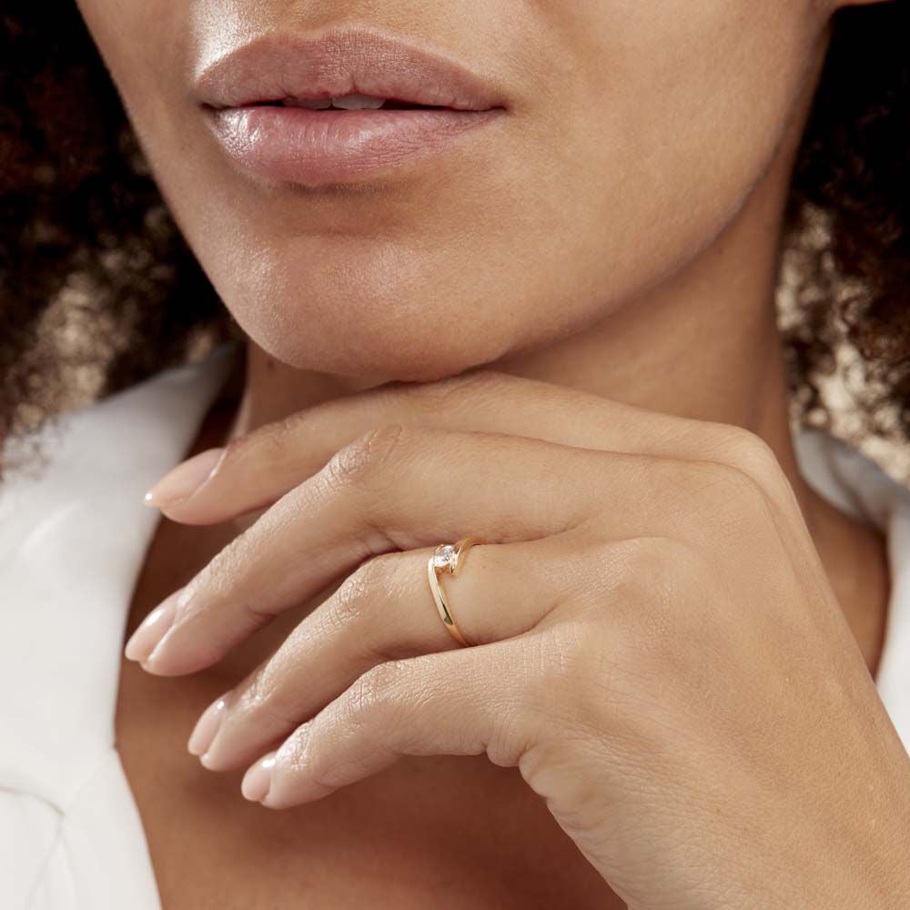 Bague Solitaire Camilia Or Jaune Oxyde De Zirconium - Solitaires Femme | Marc Orian