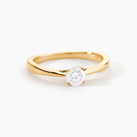 Bague Solitaire Vicoeuria Or Jaune Diamant Synth&eacute;tique - Solitaires Femme | Marc Orian