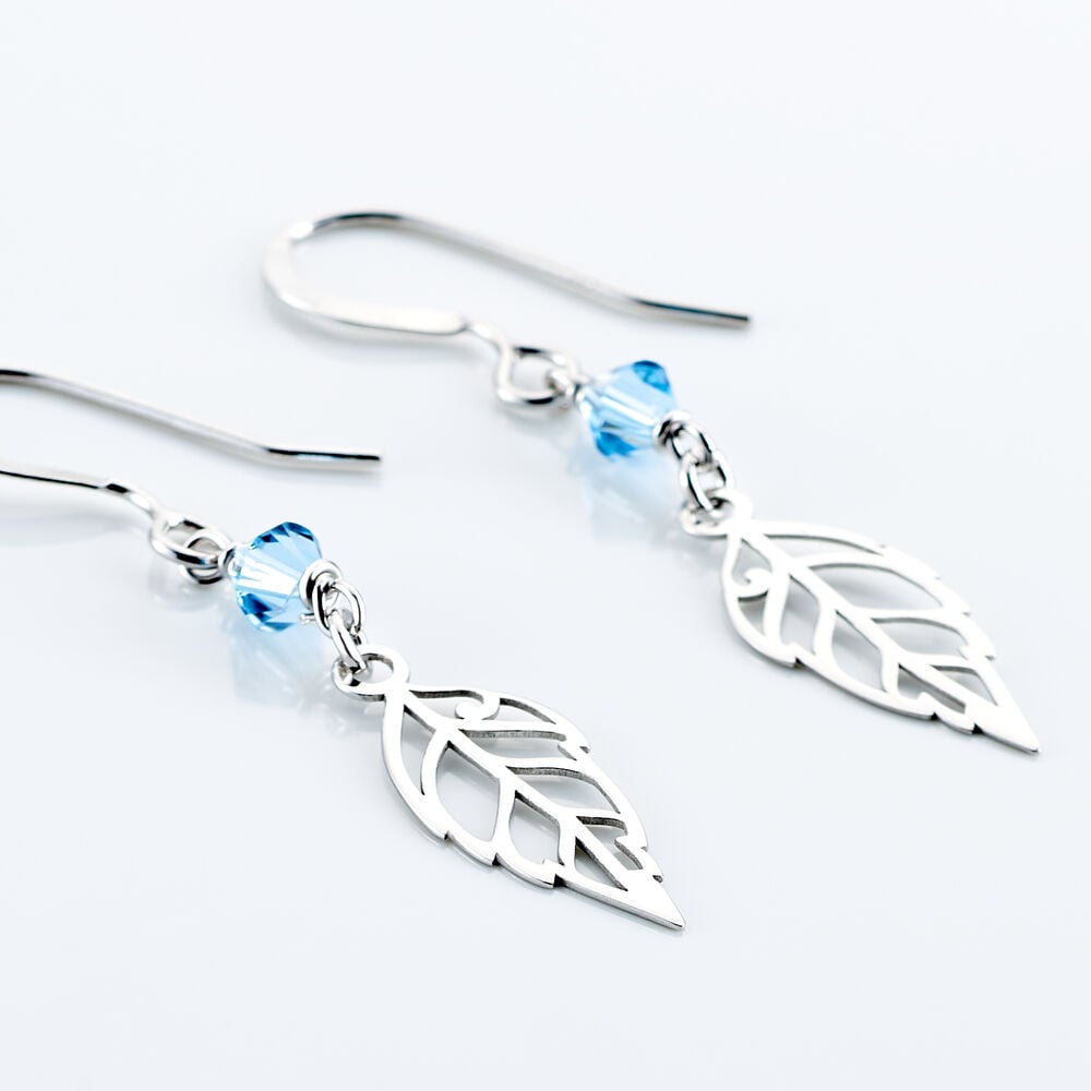 Boucles D'oreilles Pendantes Angelika Argent Blanc Pierre De Synthese - Pendantes Femme | Marc Orian