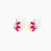 Boucles D'oreilles Puces Petale Or Bicolore Rubis Et Diamant - Puces Femme | Marc Orian